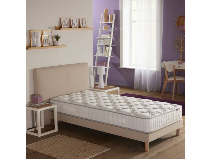 Ensemble matelas ressorts astre + sommier 90x200 sommier beige