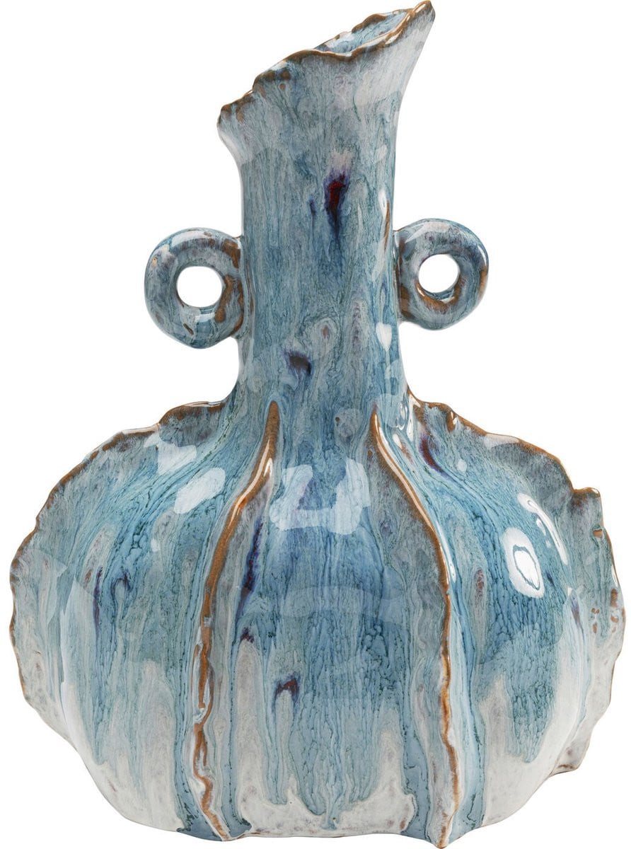 Kare Design Vaas Mina blauw met handgrepen