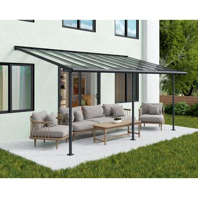 Terrassendach PALRAM - CANOPIA "Sierra Alu Terrassenüberdachung", grau, B:619cm T:295cm, Aluminium, Polycarbonat (PC), Terrassenüberdachungen, einfache DIY Montage