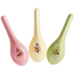 RICE Melamin Sushi-Löffel im 3er-Set mit China-Prints, Chinesische Muster - 14 x 4,3 x 4,5 cm