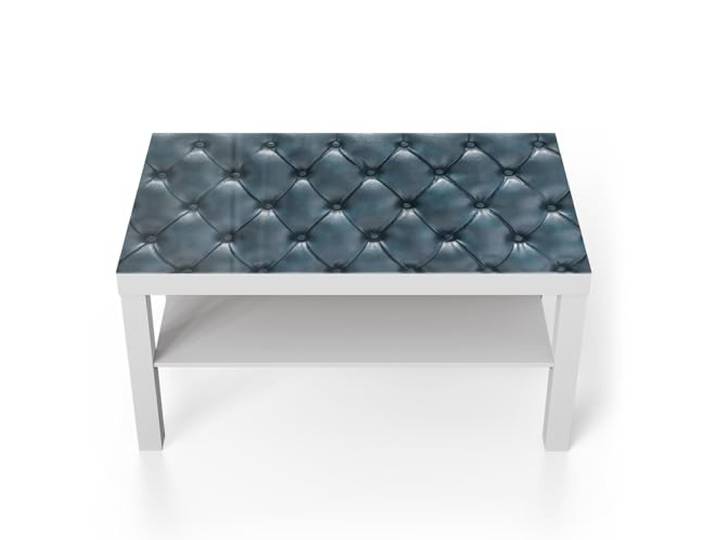 DEQORI Glastisch weiß groß 90x50 cm Motiv Elegantes Chesterfield ausgefallener Beistelltisch aus Glas Hochglanz Couchtisch fürs Wohnzimmer moderner Couch Tisch mit Design