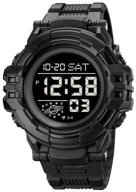 Everyday Crate SKMEI 2003 Digital Sports Watch 50M Waterproof Mens Watch With Dual Time Countdown And EL Backlight black Black Machine