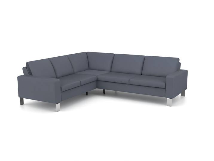 Ecksofa 955 - Blau (Jeansblau) - Vintage Velours