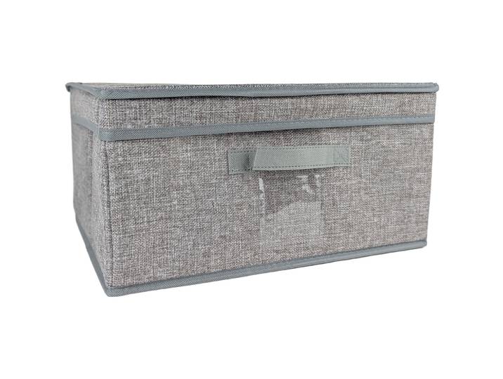 Aufbewahrungsbox mit Deckel, Textil, faltbar, 39x28x19cm, grau