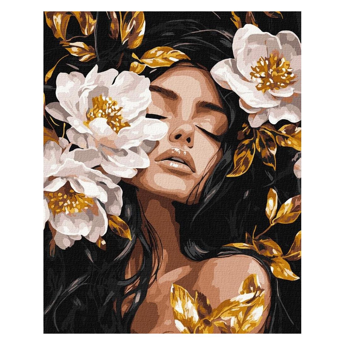 Ideyka Malen nach Zahlen - Blumenwirbel aus Metall 40x50cm (58223644)
