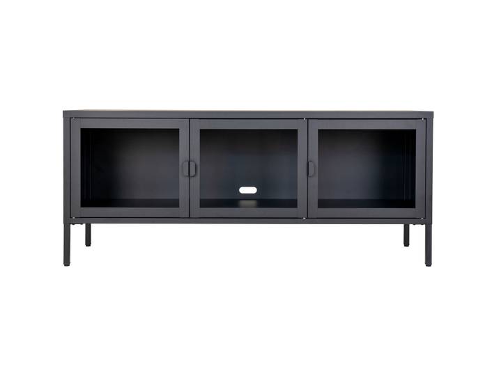 TV-Möbel Soreva schwarz Stahl/Glas B 130 cm