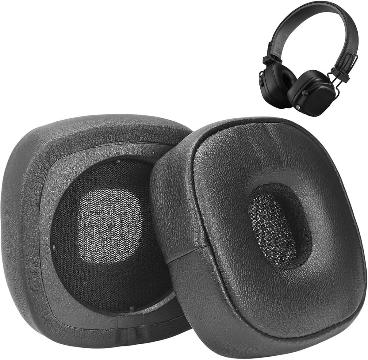Vervangende oorkussens voor Major III Bluetooth hoofdtelefoon, zwart, 1 paar met proteïneleer en geheugenschuim