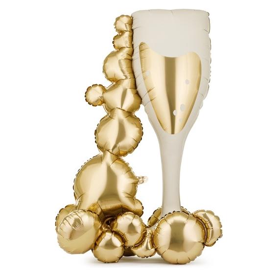 Partydeco Sektglas mit Blasen Stehend, 69 x 105.5 cm (1x) (FB457)