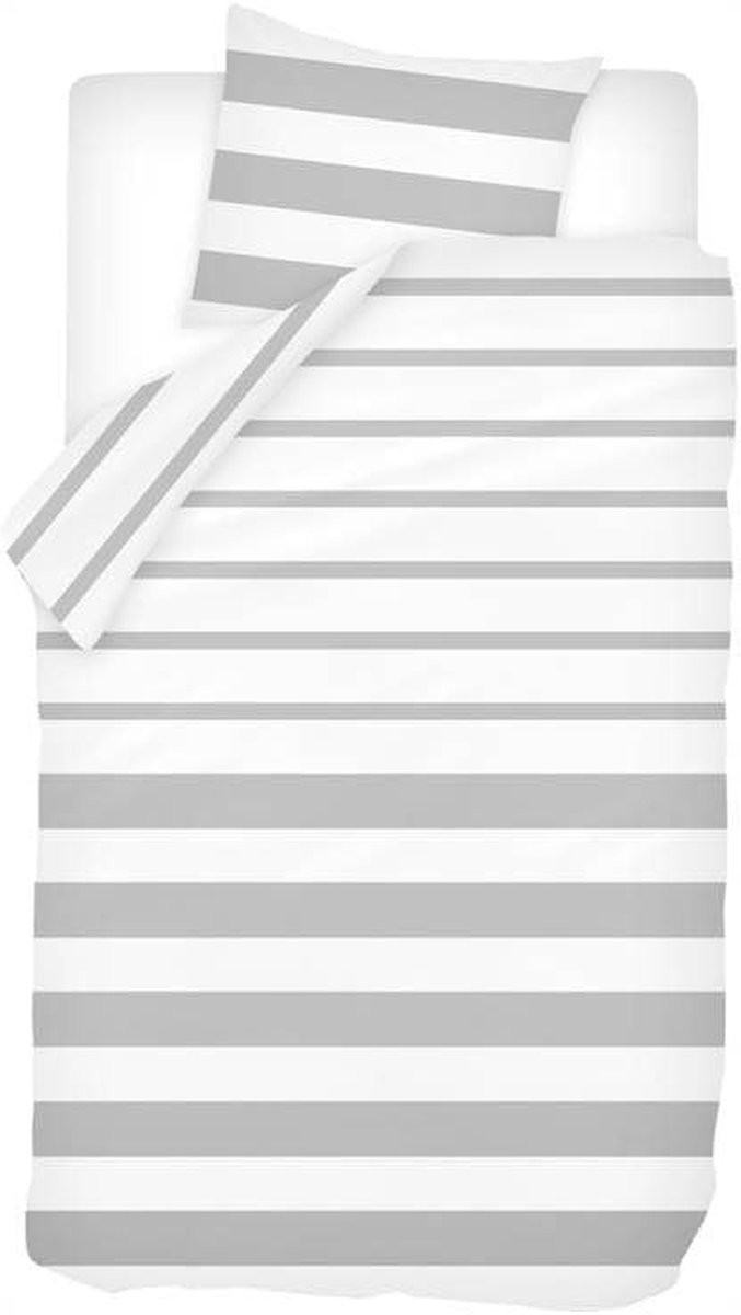 Grijs Dekbedovertrek Set met Instopstroken - 140x220 cm