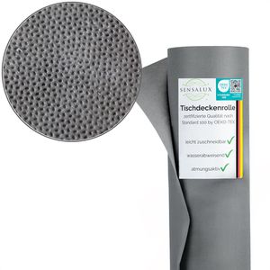 Sensalux Tischdeckenrolle 69773150, abwischbar, grau, aus stoffähnlichem 80 g/m² PP-Vlies, 1,18 x 40 m