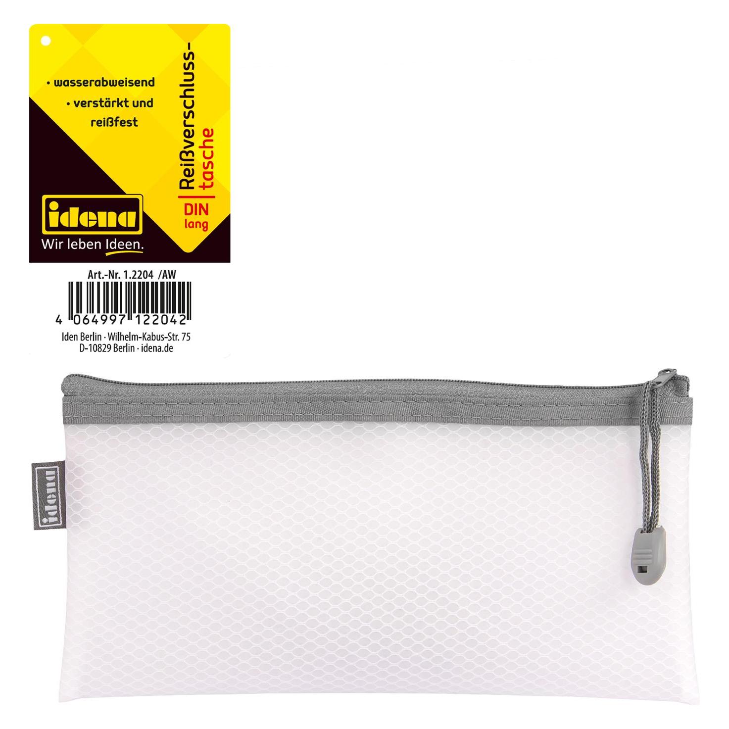Idena Reissverschlusstasche DL Mesh weiss (1x) (22657919)