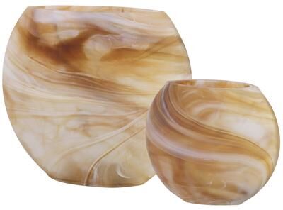 Uttermost Fusion Swirled Caramel & Ivory Vases (Set of 2)