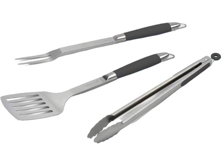 Barbecook Gereeschapset - BBQ Accesoires - Vork\, Spatel & Tang - Staal - Zwart
