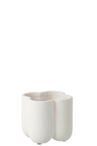 J-Line Bloempot Buddy tabletop - keramiek - wit - klein