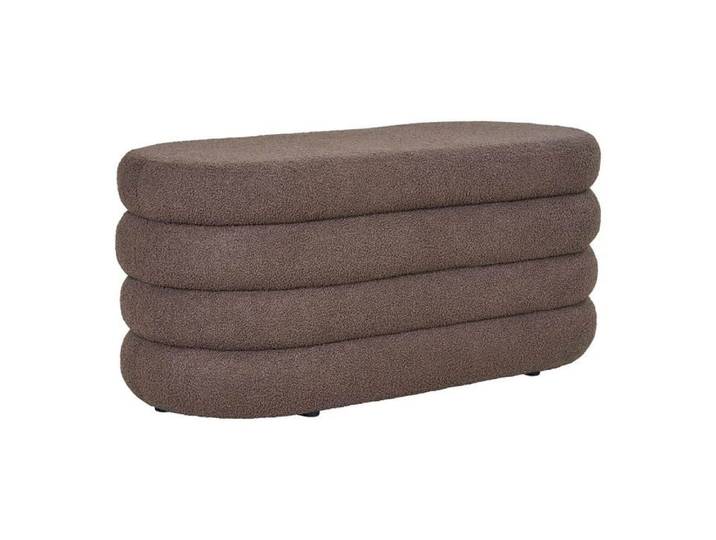 BALHIA - Banc-Coffre en Tissu Bouclettes Marron