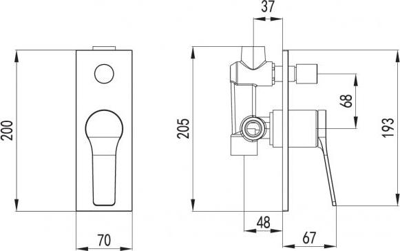ANDARE Unterputz-Brausebatterie mit Chromumstellung KARAG Ihre Auswahl: Ohne Handbrause, Oberfläche: Schwarzchrom und Bronze,