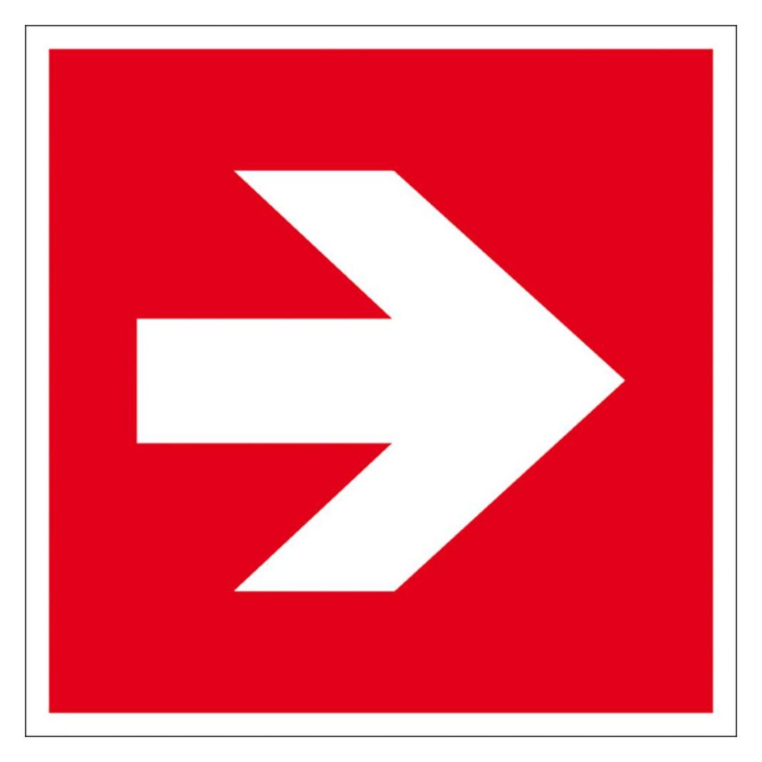 Wolk Brandschutzschild Pfeil Folie selbstklebend B x H 150 mm (38.2709)