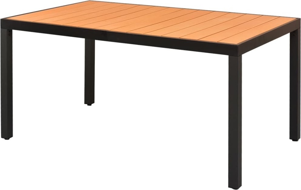 Gartentisch Braun 150x90x74 cm Aluminium und WPC