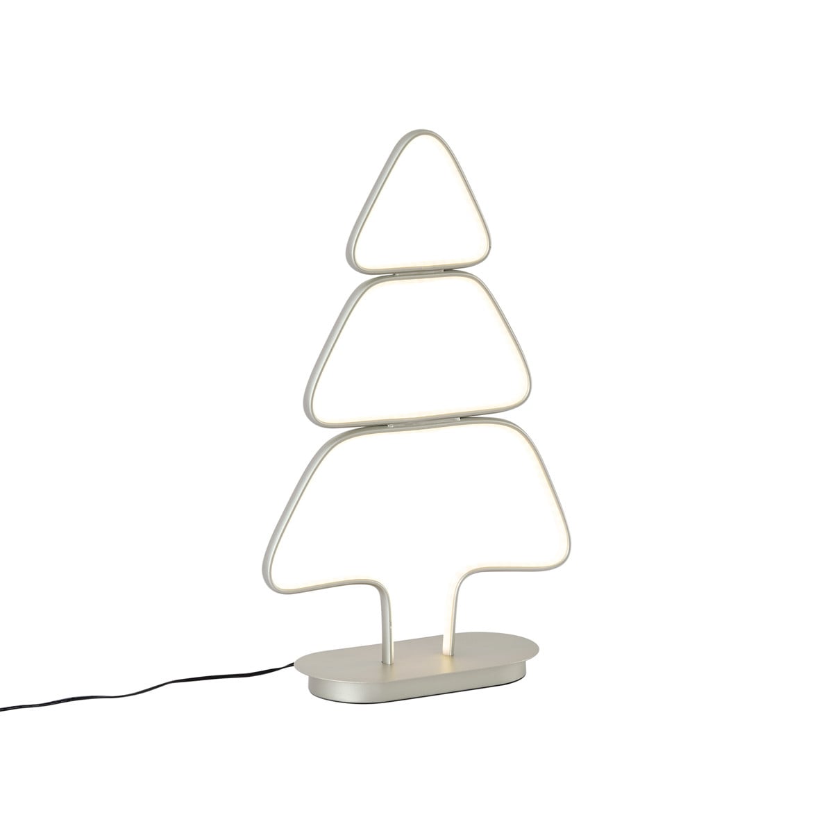 Qazqa Moderne Tafellamp Kerstboom in Zilver Metaal met Warmwitte LED