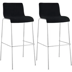 CLP Barhocker 2er Set mit Lehnen Hover, Barstühle stapelbar mit Stoffbezüge, Stapelstühle Metallgestelle bis 150 kg belastbar