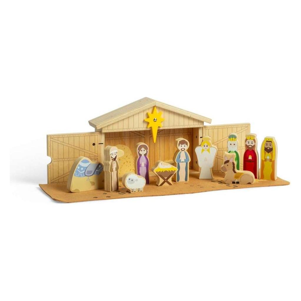 Bigjigs Krippenset aus Holz, 13-tlg. (BJ37059)