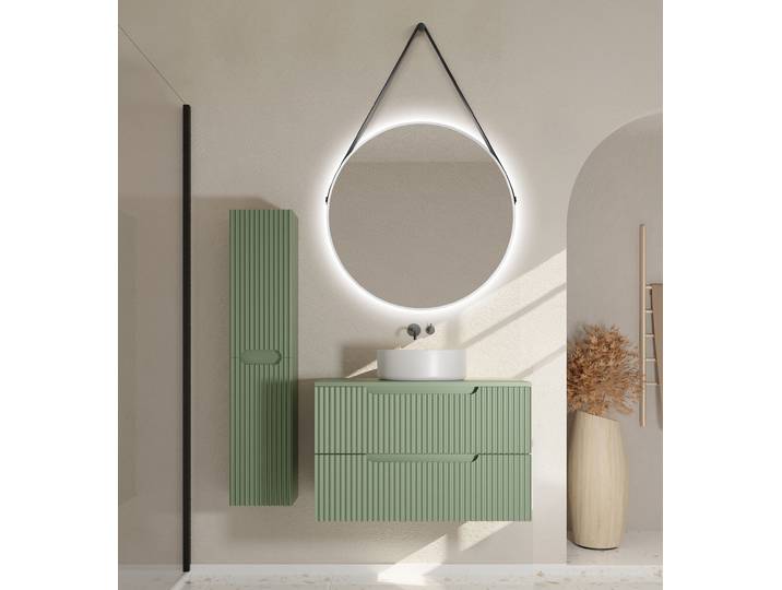 Badset COLORIA Typ E Rund 3-teilig 102 x 142 x 46cm Grün/Olivgrün