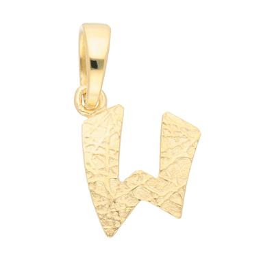 Buchstabenanhänger ADELIA´S "Buchstabenanhänger W 333 Gold ( 8K )", gold, Schmuckanhänger, Damen, Gold, Goldanhänger Buchstabe W