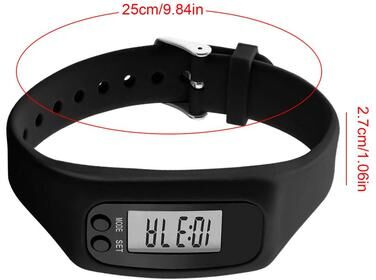 Smart Shopping Spot ActiveTrack Pedometer Watch LCD Step Counter Bracelet For Walking & Daily Fitness black