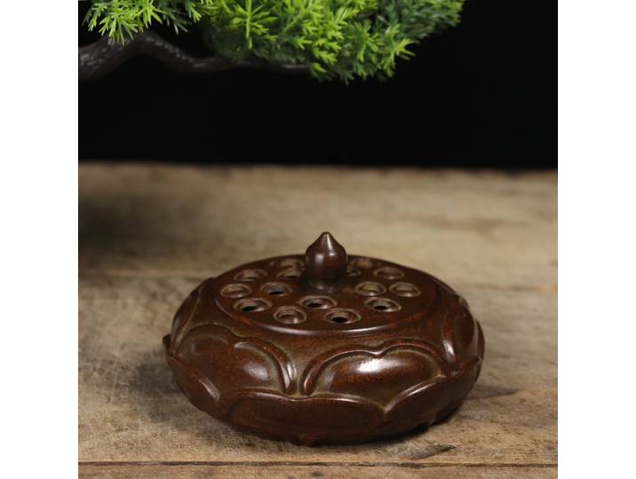 Ornement en cuivre, artisanat de couronne de lotus, brûleur d'encens pour la décoration intérieure