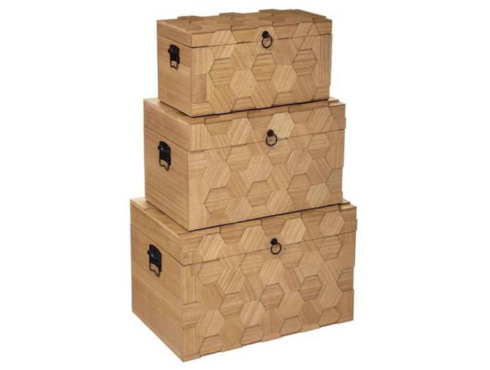 Lot de 3 Malles de Rangement  Arty  59cm Naturel