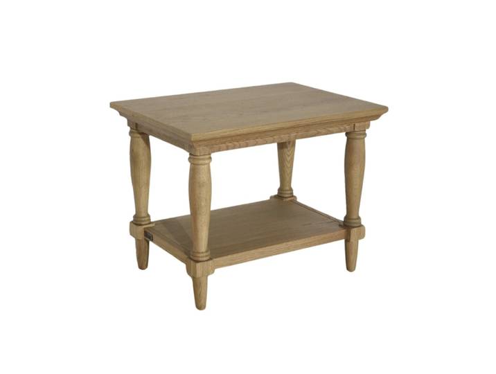 Guéridon style shabby chic en chêne marron