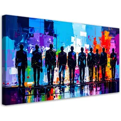 LEINWANDBILD Figuren Menschen Bunte Abstrakt 120x60cm