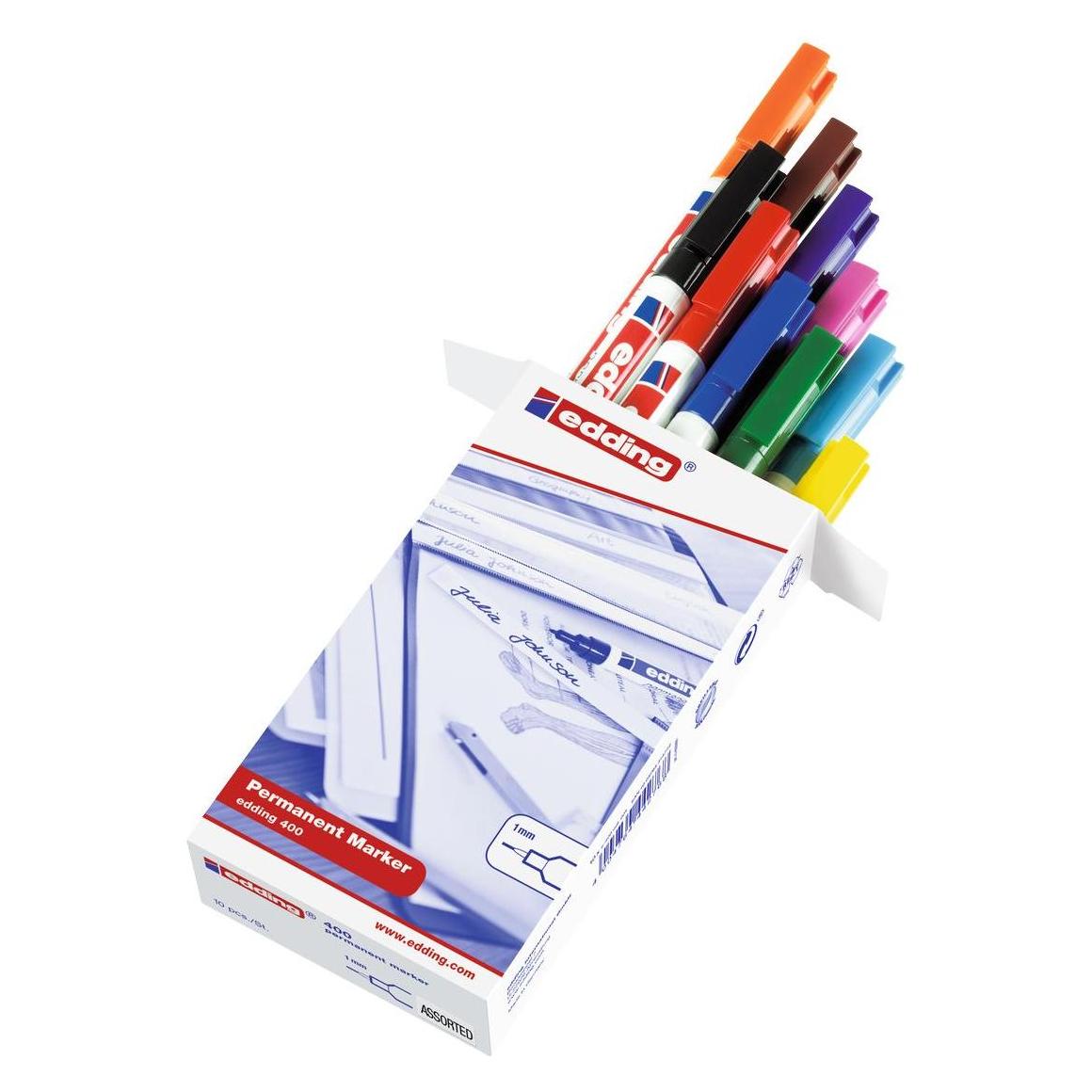 Edding e-400 permanent marker permanent marker - Permanent Markers (Red) (10x) (4-400002)