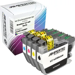 4 Kompatible Tinten ersetzt Brother LC-421 Multipack KCMY