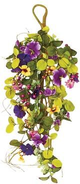 Worth Imports "24"" Mixed Teardrop with Pansy, Purple - 24"