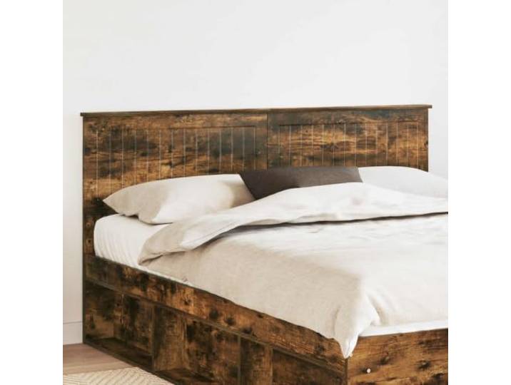 RJPLMFV Kopfteil aus Holz, rauchfarbene Eiche Modernes Design, edle Verarbeitung, einfache Wartung, einfache Montage für 2 Personen