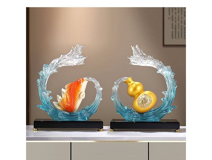 Sculpture de gourde porte-bonheur, décoration de bureau, artisanat en résine, Statue chinoise, cadeau de mariage et du nouvel an