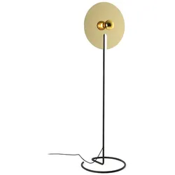 Wever & Ducré Stehleuchte MIRRO FLOOR 2.0, Spiegel-Ø 45cm, E27 (exkl.), mit Schnurdimmer, schwarz-gold WEV-6311E0GB0