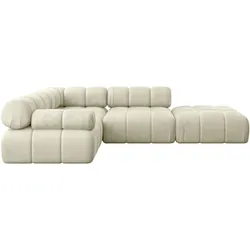 ECKSOFA modulares Sofa Felto-L1 - 285x190x70 cm Beige Velours