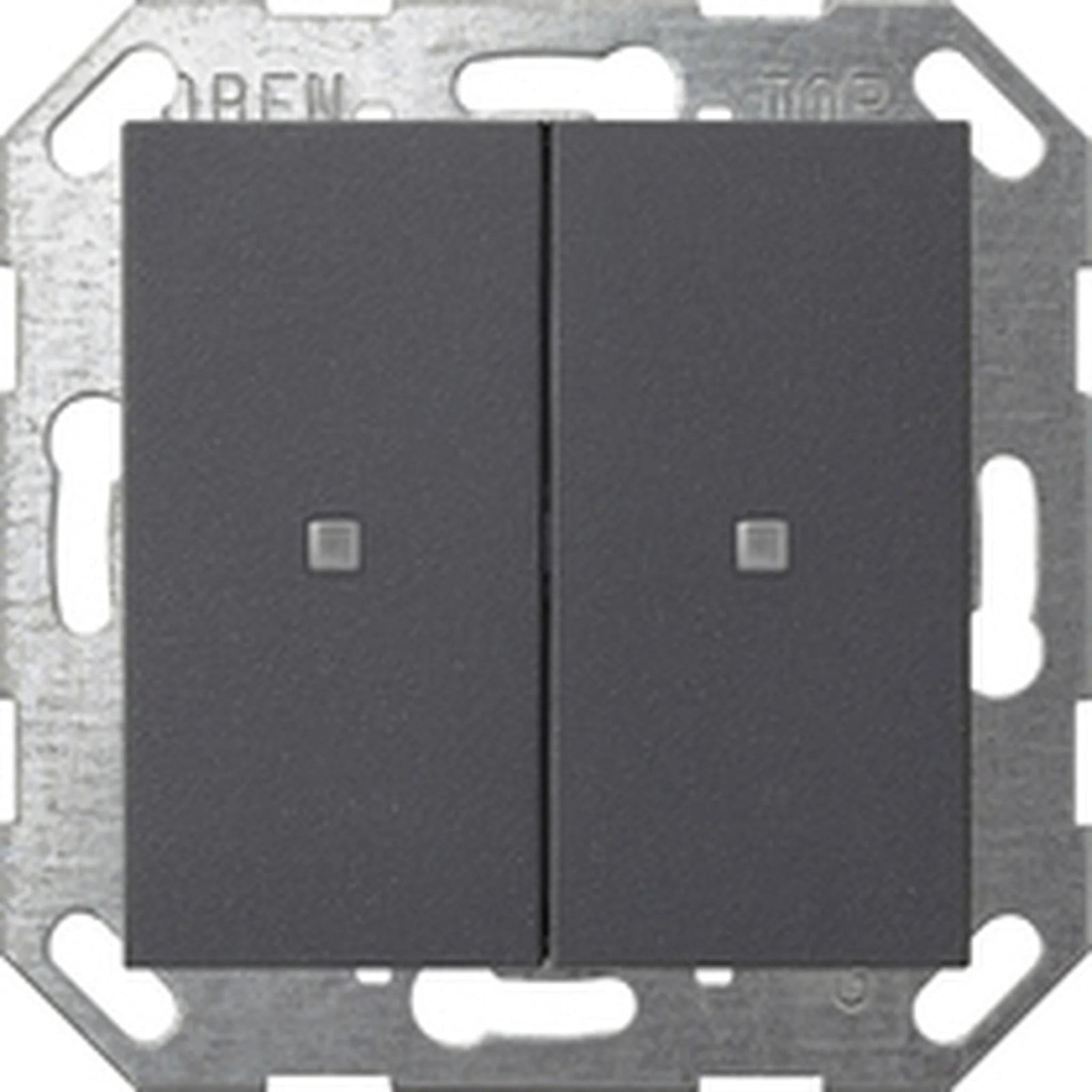 Gira KNX drukknop met dubbele schakelaar, serie 55, antraciet
