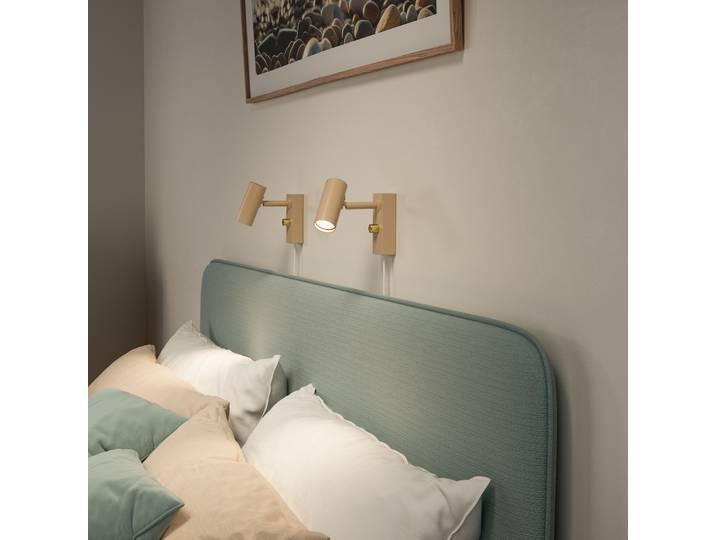 Cato Wandleuchte Nougat/Messing - Belid - Wohnzimmer - Metall