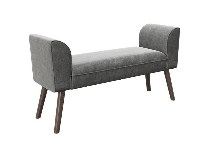 Playboy Hockerbank Playboy, Anthrazit, Holz, Walnuss, massiv, 92.7x54.5x30 cm, Wohnzimmer, Sessel, Hocker & Hockerbänke, Hockerbänke