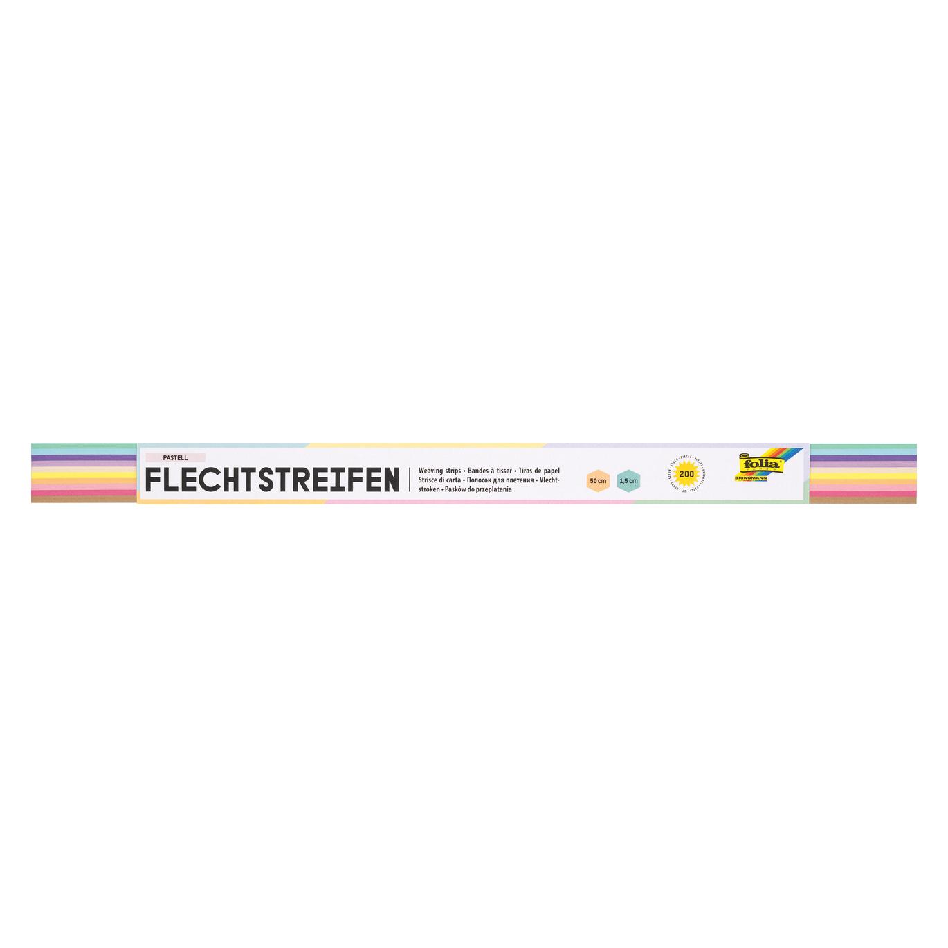 Folia Bastelset Flechtstreifen farbsortiert 200 St. (130 g/m², 1x) (70315)
