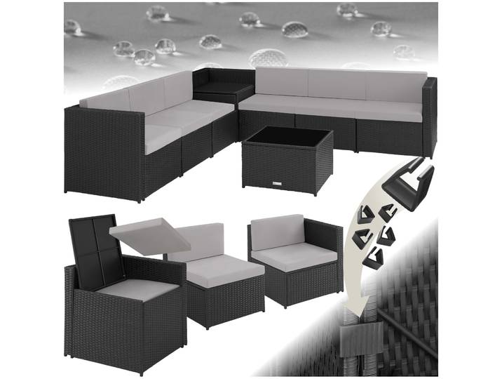 Wicker loungeset Verona - zwart