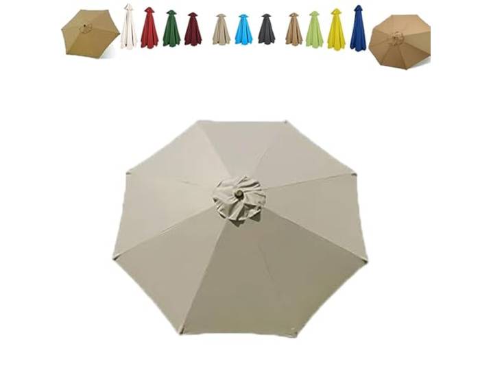 Ersatz-Baldachin for Marktschirmoberseite, Terrassen-Ersatzstoff, 6/8 Rippen, Hof-Tischschirm-Abdeckung, Baldachin(Taupe,4m/13ft-8 Ribs)