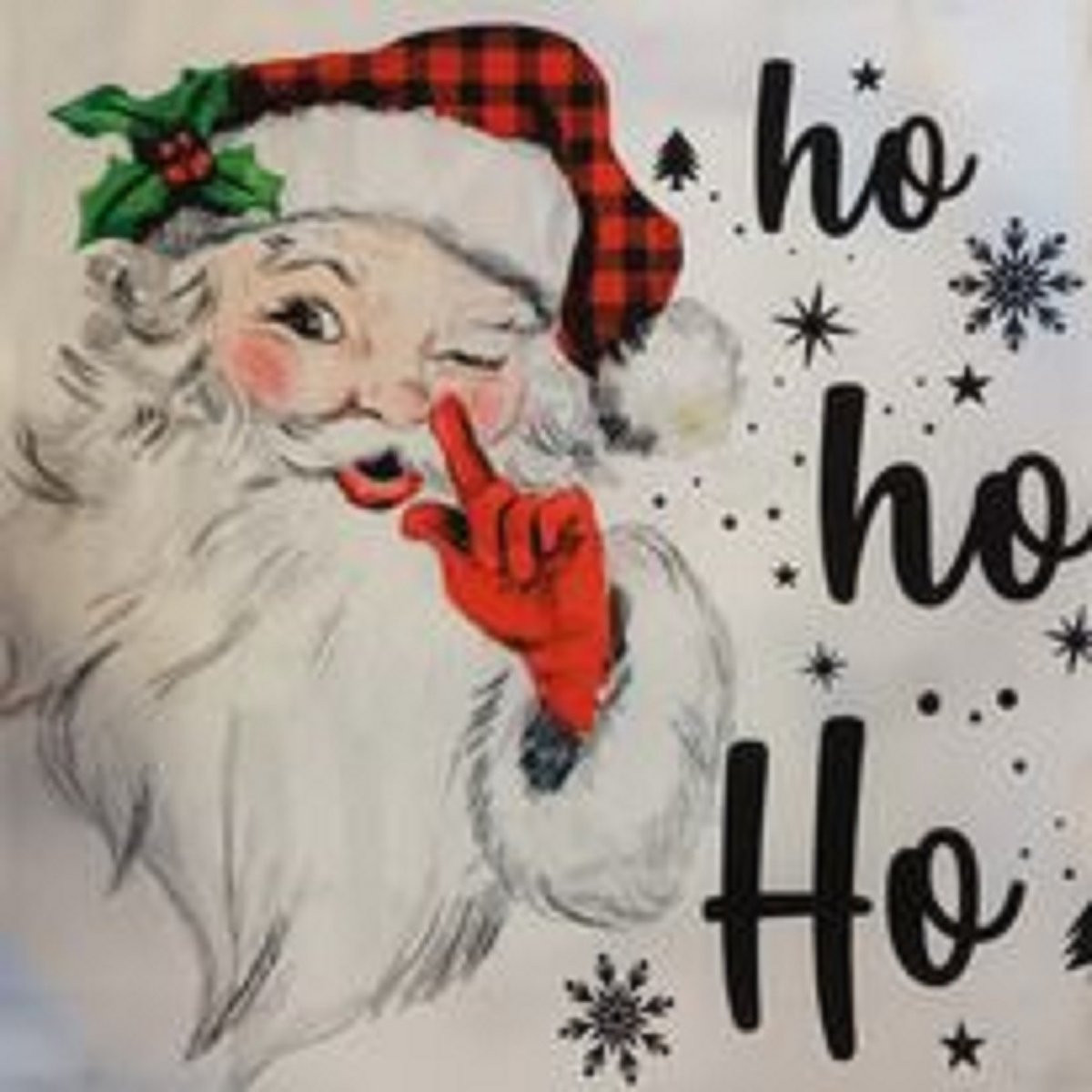 Kussenhoes met Kerstman en HOHOHO ontwerp