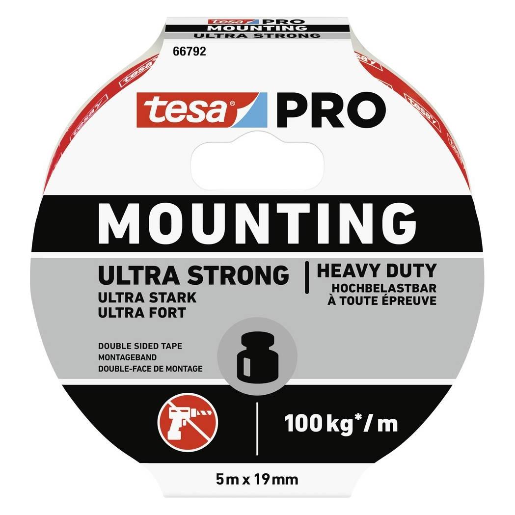 tesa PRO Mounting UNIVERSAL Montageband, doppelseitig, selbstklebend (19 mm) (66792-00001-00)