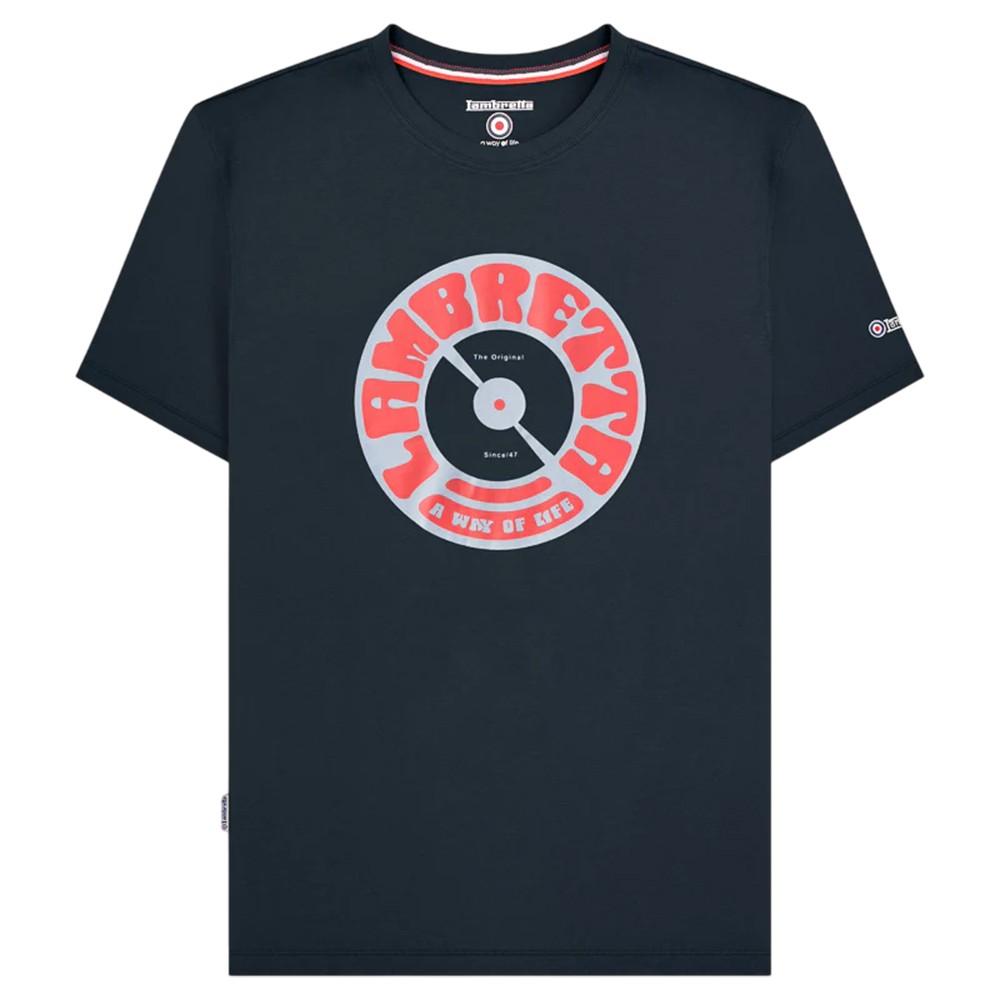 Lambretta Heren Vinyl Record T-shirt (Marine)