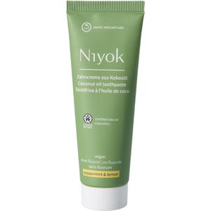 Niyok Zahnpasta Kokosöl, Pfefferminze & Zitrone, ohne Fluorid, antibakteriell, Sensitive, 75ml