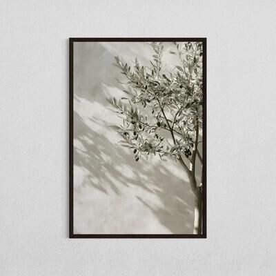 Inspired Finds Minimalist Mediterranean Olive Tree Canvas Print For Natural Home Decor shadowed Olive Tree 11.81x17.72in No Frame